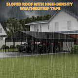 20 x 30 FT Metal Carport with Galvanized Steel Roof, Heavy Duty Metal Roof Carport with Enhanced Base, Tall MetalCarport Kits Garage for Tractors, Trucks, Boats, Cars Reljofum