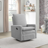 Oxford Baby Uptown Upholstered Swivel Glider and Recliner Nursery Chair,Boucle, Koala Gray Oxford Baby