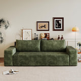 PUQEOAO 71" Loveseat Sofa in a Box,Plush Corduroy Fabric Deep Seat Couch,No Assembly Required,Space-Saving Design,Comfy Seater Sofa for Living Room, Apartment, Bedroom & Office,Modern,Green PUQEOAO