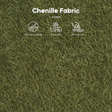 VYNELITO Oversized Sectional Sofa with Chaise for Living Room, 99" Modern Luxury Chenille 4-Seater Sofa Extra Wide Seat L-Shape Curved Cloud Couch with 4 Throw Pillows,Antique Green VYNELITO