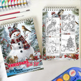 TPLHOUSE Christmas Wild Life Coloring Book Spiral Bound for Adults, Premium Cover, 30 Illustrations Coloring Pages of Animal Wildlife in Holiday Scenes for Stress Relief and Relaxation TPLHOUSE
