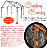Carport Kit, 20' x 20' High Peak Canopy Fittings, DIY Metal Carport Frame Parts, 1-1/2" EMT Fittings Cowboy Canopy