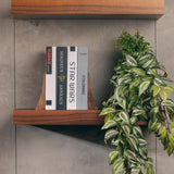 TILISMA Bookends, Walnut Wood with Metal Base - 2 Handmade Book Holders for Heavy Books - Decorative Accessories for Bookshelf Organization and Display TILISMA