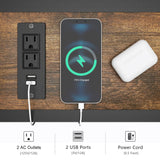 Gewudraw Console Table with 2 AC Oulets & 2 USB Ports, 55.1" Narrow Sofa Table, Entryway Table, Industrial Sofa Table for Hallway, Living Room, Bedroom, Long Console Table, 6.5 Feet Power Cord Gewudraw