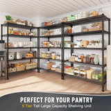 REIBII Storage Shelves, 5-Tire Wire Shelving Load 1000LBS Metal Shelves for Storage Adjustable Garage Shelving Unit Wire Shelf Rack Kitchen Storage Rack Pantry Shelves 31.5''W x 15.7'' D x 71''H REIBII