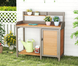 Wooden Potting Bench Table with Sink,Outdoor Garden Table Work Bench with Storage, Workstation for Outside Patio Lawn SoliWood