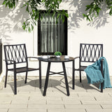 NUU GARDEN 6 Piece Patio Dining Chairs, Stackable Outdoor Dining Chair with Metal Frame, Bistro Patio Chairs for Backyard Lawn Deck Poolside Porch, Black NUU GARDEN