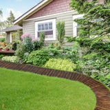 2PCS Wooden Garden Pathway Outdoor Roll Out Walkway with Non-Slip Surface Patio Path Decorative for Outdoor Patios, Gardens, Beach Boardwalks, Curved + Straight Garturects