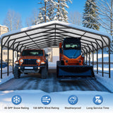 AirWire 20x40 FT Metal Carport Canopy Heavy Duty with Reinforced Base and Galvanized Steel Roof & Frame, Garage Shelter for Cars, Boats and Trucks AirWire