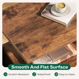 Huuger Night Stand with Fabric Drawer, Side Table with Mesh Shelf, Bedroom Nightstand, Fabric Drawer Dresser, Open Shelf, Metal Frame, Couch Side, Rustic Brown Huuger