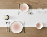 ZeeMart Linen Textured Border Table Runner, 14 x 72 Inch White, Farmhouse Style White Table Runners 72 Inches Long, Easy Care Everyday Polyester Table Runner ZeeMart