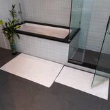 Mosobam Luxury Turkish XL Bath Mat 28X44 White 1000 GSM Bamboo Viscose & Aegean Turkish Combed Cotton Mosobam