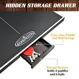 Barrington Billiards Fremont Collection Official Size Table Tennis Table, Black Top/Brown Frame Barrington Billiards