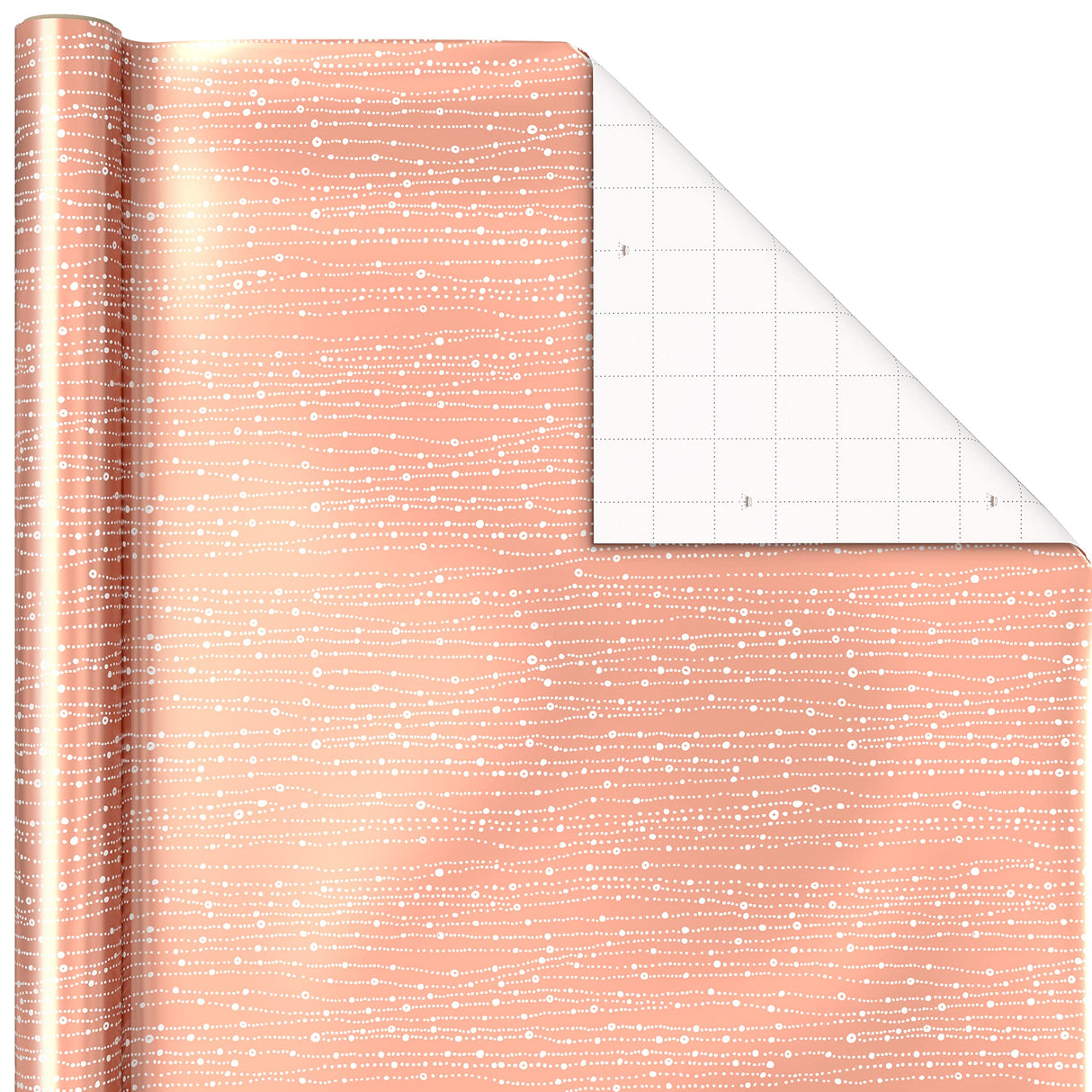Hallmark Foil Wrapping Paper with Cut Lines on Reverse (3 Rolls: 60 Sq. Ft. Ttl) Rose Gold, Silver Trees, Gold Snowflakes for Winter Weddings, Graduations, Valentine's Day Hallmark