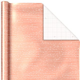 Hallmark Foil Wrapping Paper with Cut Lines on Reverse (3 Rolls: 60 Sq. Ft. Ttl) Rose Gold, Silver Trees, Gold Snowflakes for Winter Weddings, Graduations, Valentine's Day Hallmark