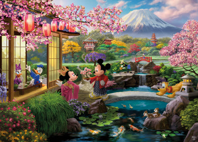 Ceaco - Disney - Thomas Kinkade - Mickey & Minnie in Japan - 1000 Piece Jigsaw Puzzle for Adults - Challenging Puzzle Perfect for Game Nights - Finished Size is 26.5 x 19