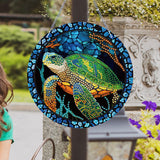 LYENYI Sea Turtle Hanging Ornament, Acrylic Diamond Painting Pendant, 7.48 inch, Green, Birthday, Wedding, Thanksgiving, Graduation, Anniversary, Halloween, Christmas Gift Sesyomr
