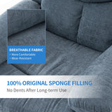 Sftaiyou Manual Rocker Recliner Chair for Adults with Vibration Massage,Glider Rocking Recliner Chairs for Living Room Bedroom Overstuffed Soft Reclining Sofa Chair with Pockets(Blue) Sftaiyou