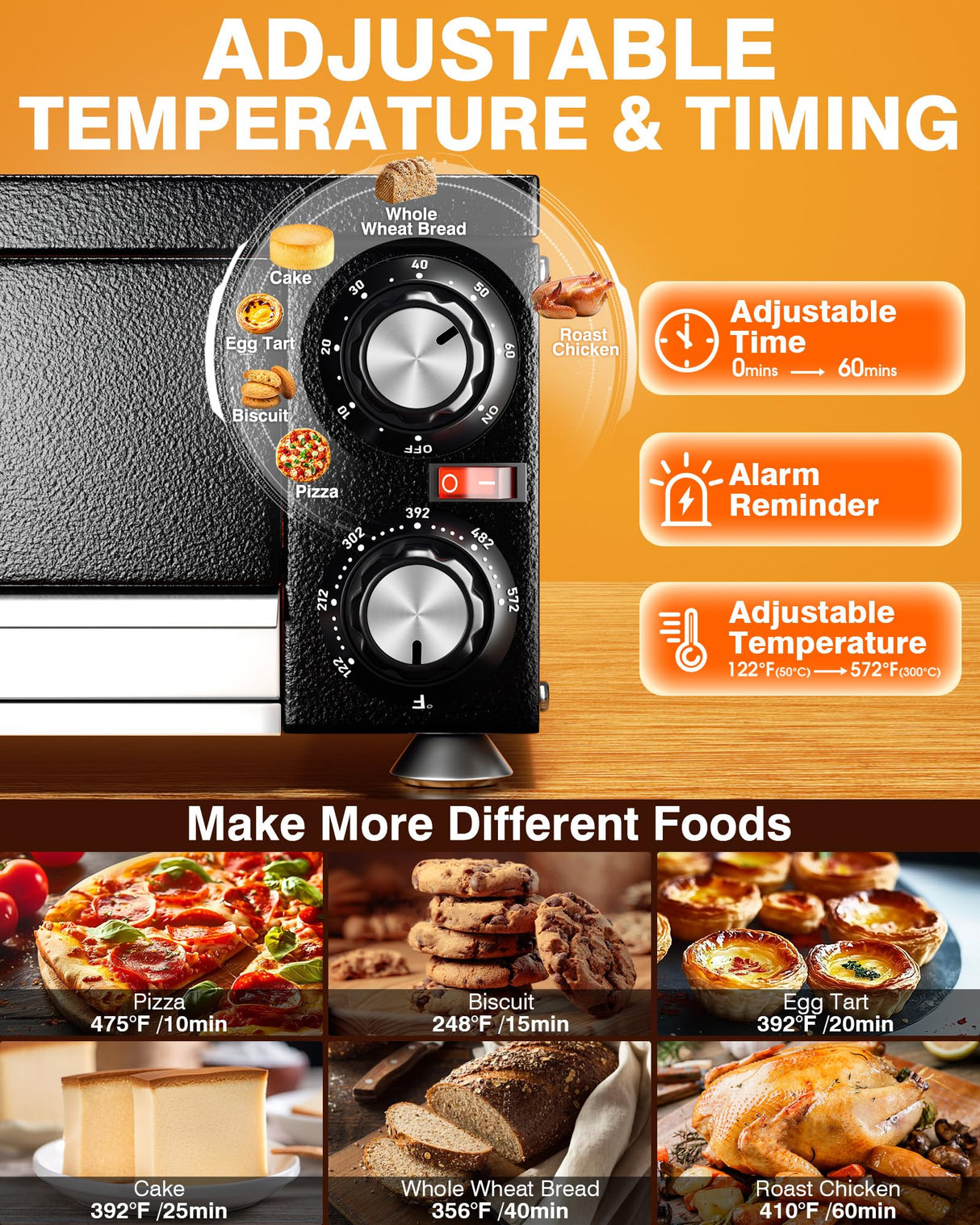 PYY Electric Pizza Oven Indoor Countertop Pizza Oven Commercial Pizza Maker Machine for Home with Timer Stainless Steel Pizza Cooker PYY