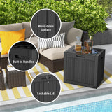 Mars Villa Deck Box, Waterproof Weatherproof and UV Resistant Resin Storage Bin with Lockable Lid, Ideal for, Outdoor, Patio Furniture Cushions, Pool Supplies, Garden Tools (31 Gallon, Black) Mars Villa