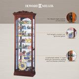 Howard Miller Hastings Curio Cabinet II, Portable Storage Cabinet Adjustable Glass Shelves with Lockable Side Opening Door, Wood Finish Perfect for Collectibles, Living Room & Office & Home Decor Howard Miller