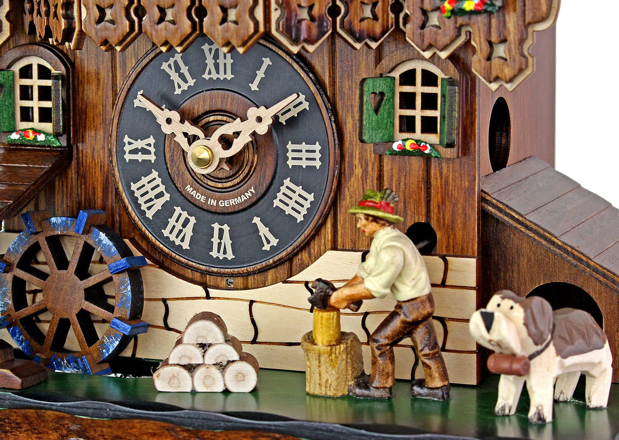 Engstler Adolf Herr Quartz Cuckoo Clock - The Busy Wood Chopper Engstler