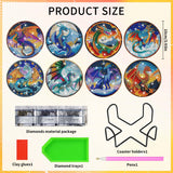 Dragon Diamond Art Coasters Kit: 8 Pcs Fantastic Dragon Diamond Painting Coasters with Holder and Cork Pads, DIY Coaster Craft Set for Adults Beginners Home Decor Gifts CRASHOT