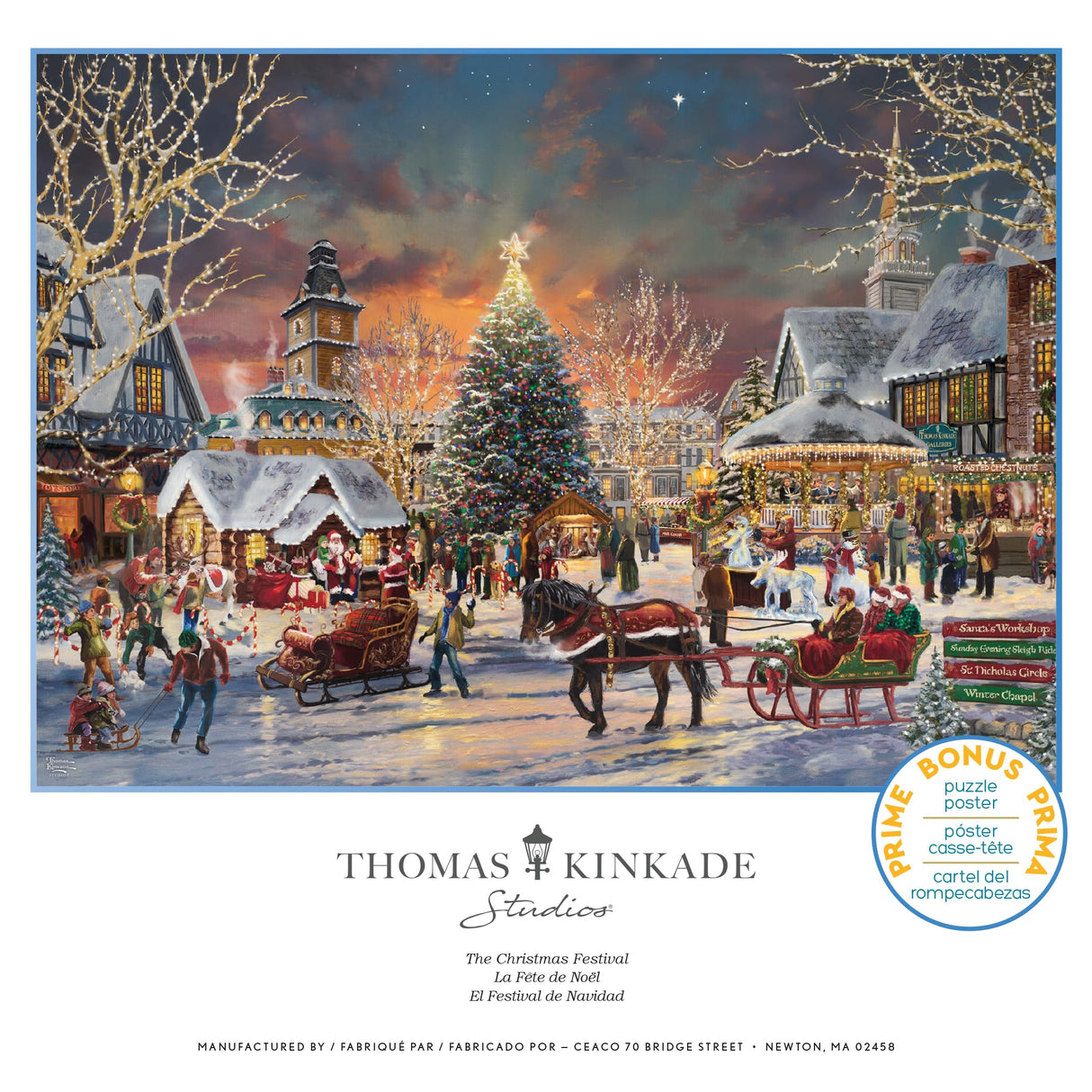 Ceaco - Thomas Kinkade - Holiday - Christmas Festival - 1000 Piece Jigsaw Puzzle Ceaco