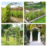 UrGROWA Outdoor Garden Arch Trellis, 87" H Large Garden Trellis for Climbing Plants, Metal Plant Support Trellis Archway Arbor Tunnel Large Trellis for Vegetables Plant Cucumber Trellis UrGROWA