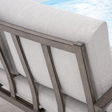 HAPPATIO 10 Piece Aluminum Patio Furniture Set, 3-Seat Outdoor Couch and Loveseat, All-Weather Outdoor Sectional Sofa with Swivel Armchairs and Ottomans, Garden Conversation Set(Gray) HAPPATIO