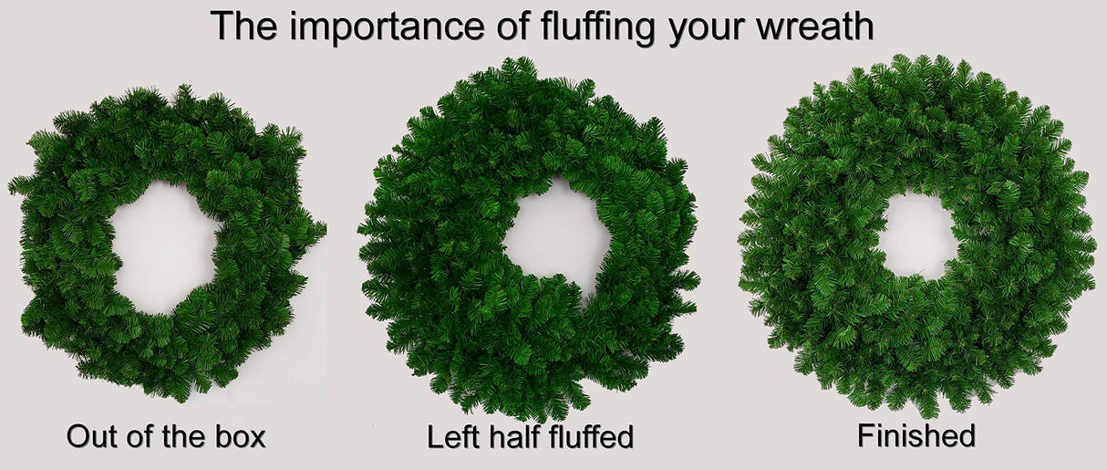 3 Foot (36 inch) LED Christmas Wreath with Prelit Red Bow - 150 LED Lights - Commercial Grade - Indoor Outdoor - ACWreaths ACWreaths