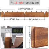 WEBI Rustic Coat Rack Wall Mount,10 Hooks,38 9/16" Long Coat Hooks Wall Mounted,16’’ Hole to Hole,Wood Coat Hanger Wall,Hook Rack Hooks for Hanging Coats,Jacket,Clothes,Hats,Brown WEBI