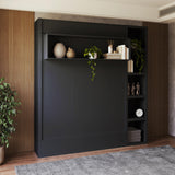 Oakland Living Easy-Lift Queen Murphy Wall Bed in Black with Bookshelf Oakland Living