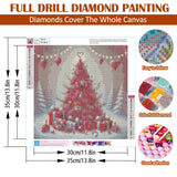 Christmas Tree Love Diamond Art Painting Kits for Adults, Diamond Painting Kits for Adults Beginners, 5D DIY Full Drill Diamond Dot Gem Art Kits for Adult, Home Wall Decor 13.8x13.8 Inch AWLNKMC