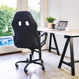 Office Chair PC Gaming Chair Cheap Desk Chair Ergonomic PU Leather Executive Computer Chair Lumbar Support for Women, Men (Black) BestOffice