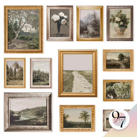 97 Decor French Country Wall Art Decor - Vintage Wall Art Prints, Cottagecore Wall Decor Vintage Botanical Print, Nature Poster Landscape Painting Farmhouse Spring Pictures For Home Bedroom (Unframed) 97 Decor