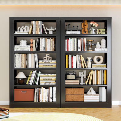 Metal Bookshelf,69" Tall Wide Industrial Bookshelf,5-Tier Sturdy Bookcase with Adjustable Shelves,Heavy Duty Strong open bookshelf,Black Bookcase with 6 Shelves for Office, Living Room, Library