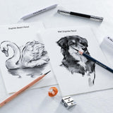 KALOUR 25-Piece Professional Sketch Pencil Set with Matte and Regular Pencils - Includes Vinyl Eraser, Kneaded Eraser, Sharpener, Pencil Extender and Blending Stump - Ideal for Artists and Beginners KALOUR