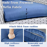 Belord 3 Piece Patio Furniture Set - Outdoor Dining Chair Wicker Chairs and Table Set, Deep Seat Patio Chair with Cushions, Light Gray Wicker Belord