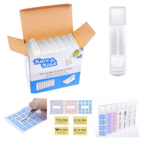 Kare & Kind Lip Balm Crafting Kit - 50x Empty Transparent Container Tubes (3/16 Oz (5.5 ml) With Twist Mechanism Cap - 50 Writeable and 50 Printed Stickers - DIY Kit Kare & Kind
