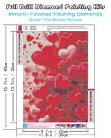 KINPLUB Love Heart Diamond Art Kits for Adults, 5D Diamond Painting Kits for Adults Beginners, DIY Full Round Drill Paint by Diamonds, Home Wall Decor 12x16 Inch KINPLUB