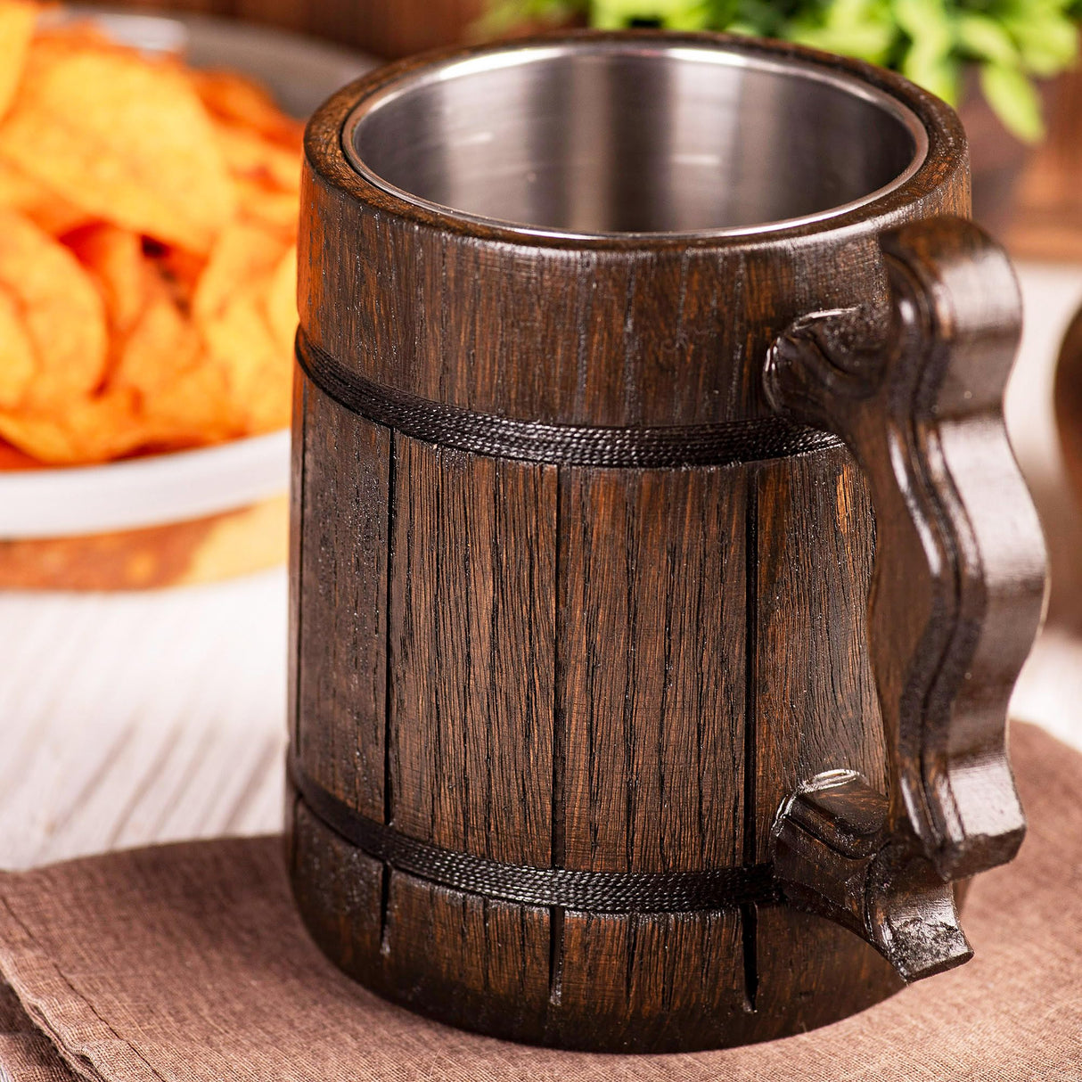 Dungeon Master Beer Mug, DnD Gifts, 22 oz, Dungeons and Dragons Wooden Beer Stein, Personalized DM Tankard, Beer Mugs with Handles, Gift for Men, Gift for Him WildMugs