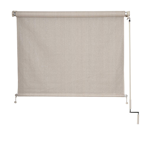 Cross Land Cordless Crank Operated Child Safe Roller Outdoor/Exterior Solar Sun Shade/Patio Blinds for Patio Lawn Pergola Garden Porch,Cabana,Gazebo,Dock Home,48" Wx72 L,Beige Cross Land