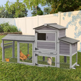 Mobile Chicken Coop with Nesting Box, Outdoor Hen House Poultry Cage with Casters X-Large GUTINNEEN