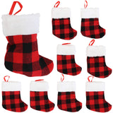Iconikal 24-Pack Mini Christmas Stockings, 6-Inch, Red Buffalo Plaid Decoration Ornament Iconikal