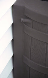 Good Ideas Rain Wizard 50 Gallon Plastic Rain Barrel for Outdoor Rainwater Collection and Storage Features a Metal Spigot and Flat Back Design, Oak Good Ideas