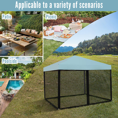 Seogwisam Mosquito Netting for 10'x10' Pop up Canopy Tent or Gazebo,Zipper Screen Sidewalls for Outdoor Garden Patio Gazebo(Mosquito Net Only,Black)