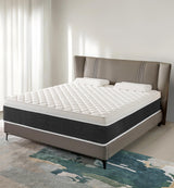 elitspace Queen Size Mattresses,Memory Foam Hybrid Mattress in a Box,10 inch Medium Firm Feel mattresses,Individual Pocket Spring and Supportive, Comfort for Sleep,Pressure Relief,Black & White. elitspace