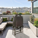 PDTXCLS TOMENGBEIAABBCC Rimba Outdoor 3 Pieces Wicker Folding Bistro Set, Balcony Table and Chairs Sets, Garden Backyard Furniture Rimba