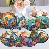 mrpwnle 8 PCS Diamond Painting Art Coaster Set with Holder Diamond Art Coasters DIY Hummingbird Diamond Painting Coasters Kit for Adults Beginners Bird Diamond Art Coasters Crafts Supplies mrpwnle